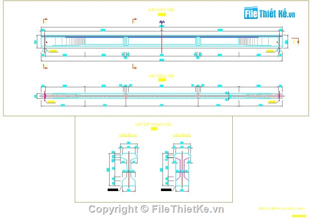 Bản vẽ cầu dầm I,Bản vẽ chi tiết cầu dầm I,Bản vẽ dầm I khổ 18 đến 33,chi tiết dầm I,các loại dầm I